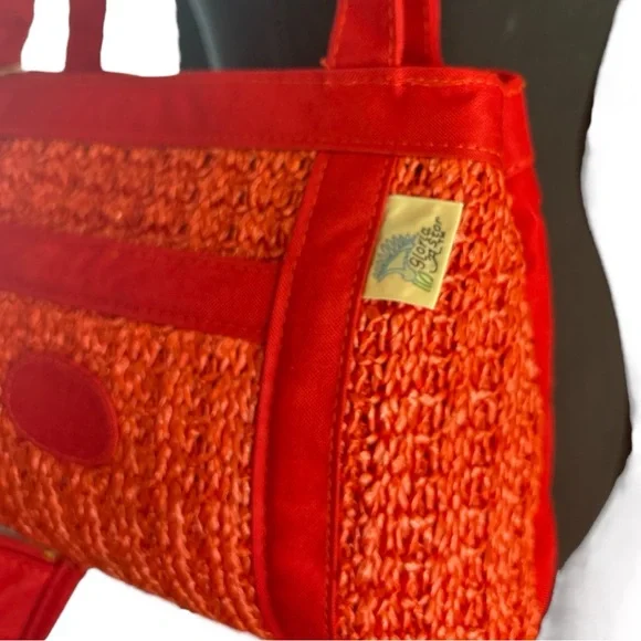 Vintage Gloria Astor NWT Red Woven Handbag with coin purse - Picture 3 of 11